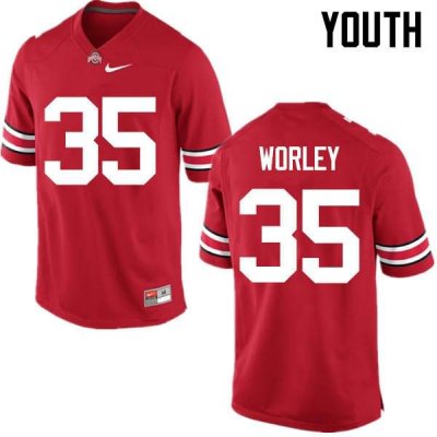 Youth Ohio State Buckeyes #35 Chris Worley Red Nike NCAA College Football Jersey Cheap VDM6644YZ